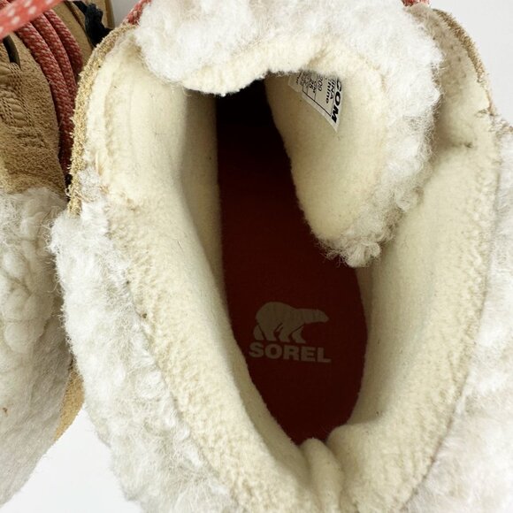 Sorel Womens Size 8 Evie Cozy Lace-Up Wedge Tawny Buff Suede Waterproof Boots - Picture 10 of 13
